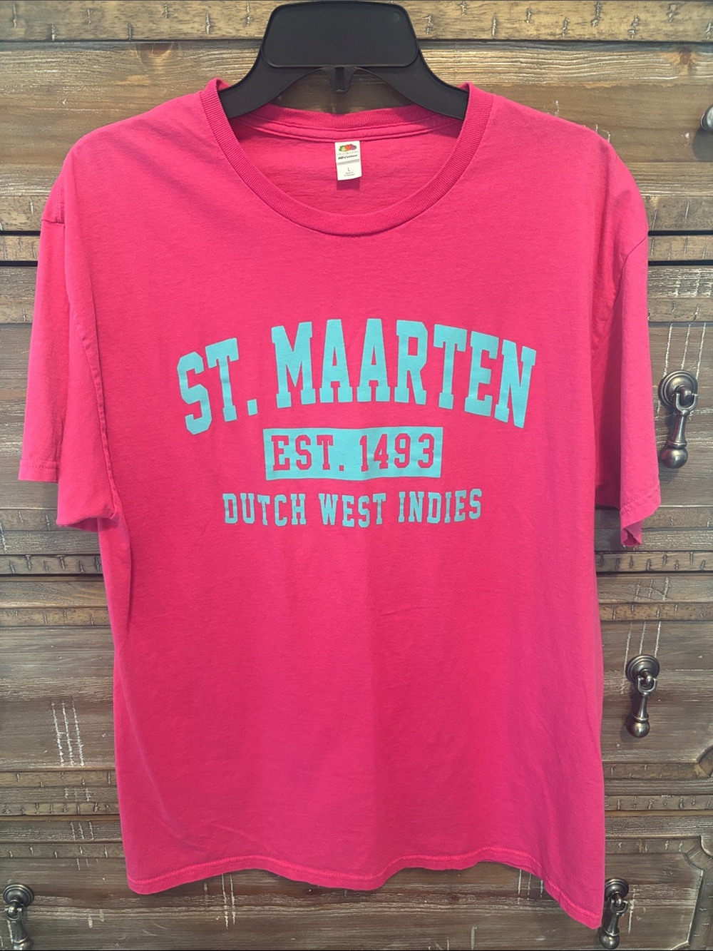 Fruit of the Loom Pink ST. MAARTEN Graphic Tee